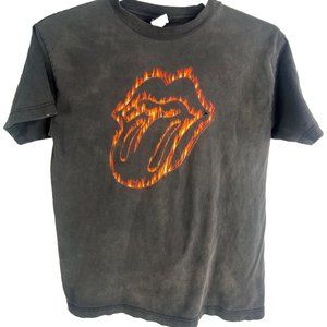 Vintage Rolling Stones 2004 T Shirt Flames Rare Print Size Medium